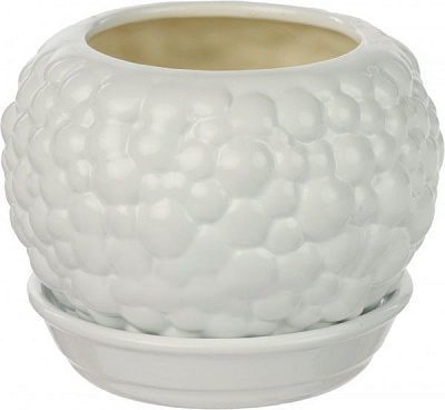 Горшок Ориана-Запорожкерамика Шар bubble круглый 0,4л пломбир (037-3-156) 