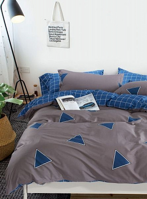 Комплект постельного белья Blue delta 2.0 серый с синим La Nuit 