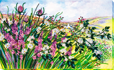 Набор для вышивания бисером на натуральном художественном холсте Музыка трав AB-627 Абрис Арт 