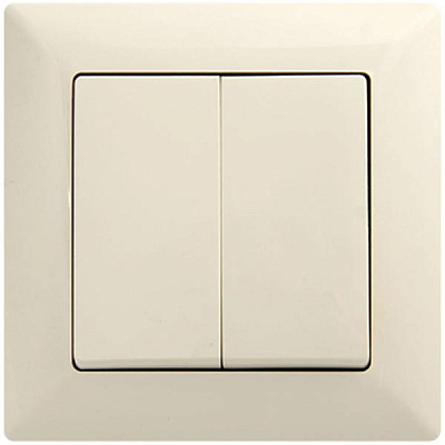 Вимикач двоклавішний Gunsan Visage без підсвітки 10 А 250В IP20 кремовий