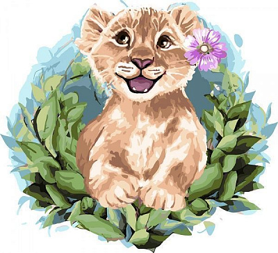 Картина по номерам Волшебный львенок Идейка 