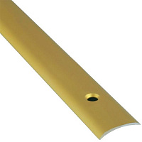 Порожек алюминиевый анодированный Braz Line гладкий с отверстиями 20x900 мм золото