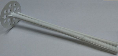 Дюбель фасадный для теплоизоляции 10x200 мм 50 шт. распорный с пластиковым стержнем белый МастерПро