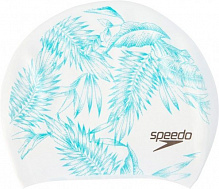 Шапочка для плавания Speedo New Long Hair Cap 8-11306B968 one size белый с зеленым