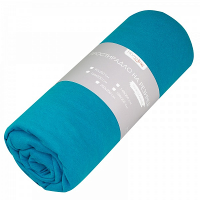 Простынь трикотажная на резинке 180x200 см морская волна Home Line 