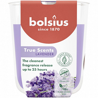 Свеча ароматическая Bolsius TRUE SCENTS в стекле 80/73 аромат Лаванда