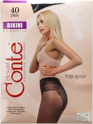 Колготки Conte BIKINI 40 den nero р. 4 черный 