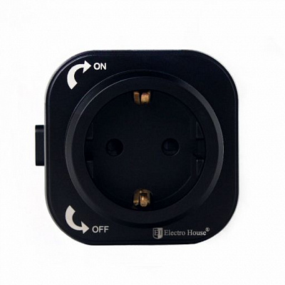Розетка трекова із заземленням ElectroHоuse Unique Elegance без шторок без кришки чорний EH-PT-001B