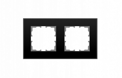Рамка двухместная HausMark Stelo универсальная черный матовый 501-5940-147