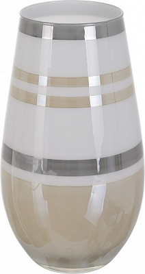 Ваза стеклянная Wrzesniak Glassworks Fin Bee 17-7838B 31 см Бело-бежевый 