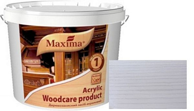 Декоративний та захисний засіб для деревини Maxima акриловий білий глянець 2,5 л