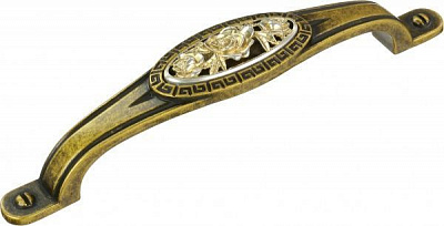 Меблева ручка DR 65 G19/OSB 128 мм античне золото/срібло з позолотою DC