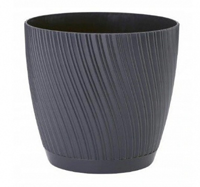 Горщик пластиковий Form Plastic Міка-17 круглий 2,53 л антрацит