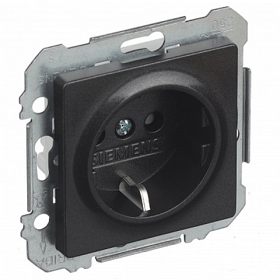 Розетка с заземлением Siemens Line IP20 карбон 5UH10724CM