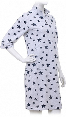 Платье домашнее женское Flis clothes Ночная звездочка на молнии р. M черный с серым 