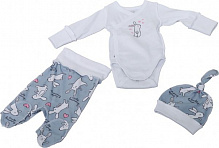 Комплект детской одежды Фламинго белый с серым р.50 433-222 