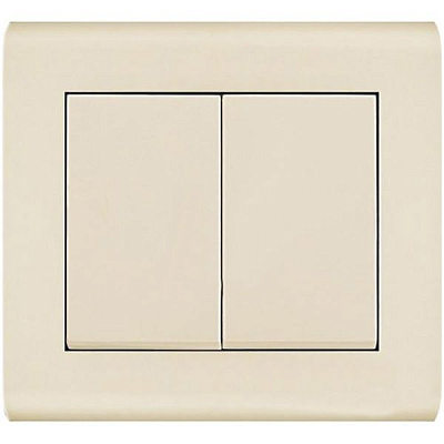 Выключатель двухклавишный Makel Manolya без подсветки 10 А 250В слоновая кость 41010003