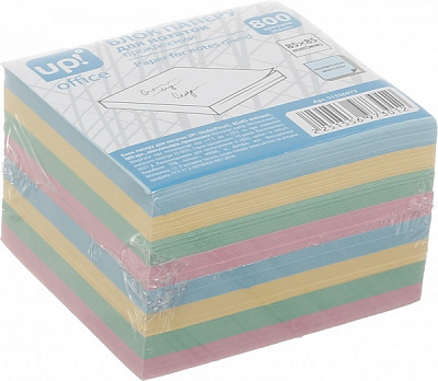 Блок бумаги 85х85 мм 800 листов микс проклеенный UP! (Underprice)