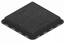 Люк канализационный Vodaland 700х700 мм пластиковый Easy 700х700 DN560 квадратный лёгкий с замком черный