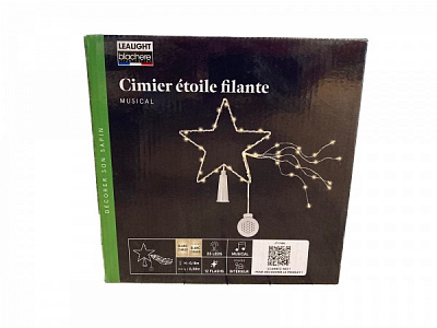 Верхівка для ялинки Зірка 18 см комбінована шампань