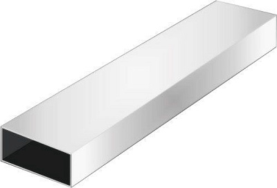 Труба профильная прямоугольная алюминий Braz Line анодированое серебро 2 м 20x40x2x2000мм