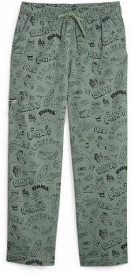 Штани Puma PUMA X RIPNDIP AOP TWILL PANTS 62220044 р. M зелений