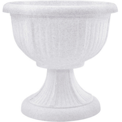 Вазон пластиковый Алеана Леон круглый 6л белый с серым (114003) 