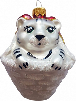 Подвеска Юріта Фигурка Тигр в корзине белый