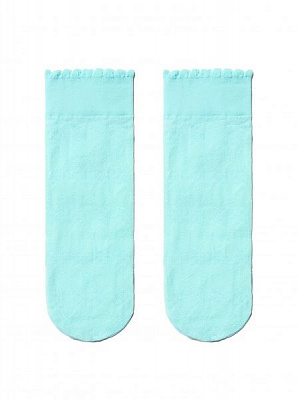 Шкарпетки для дівчаток Conte Elegant нарядні Fiori р.22–24 бірюзовий