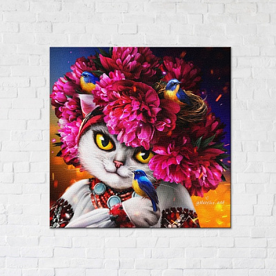 Постер Цветущая кошка ©marysha_art 40x40 см Brushme 