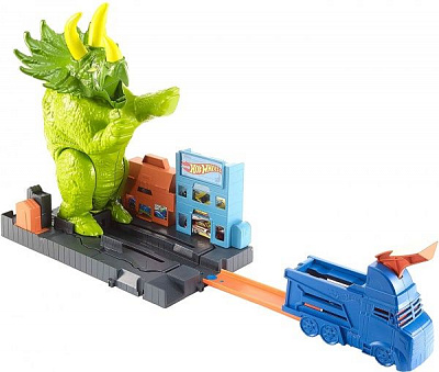 Игровой набор Hot Wheels Опасный Трицератопс GBF97