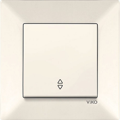 Выключатель проходной одноклавишный Viko Meridian без подсветки кремовый 90970204-WH