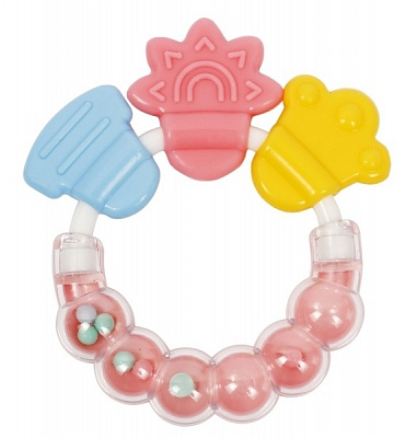 Погремушка-прорезыватель Курносики розовая