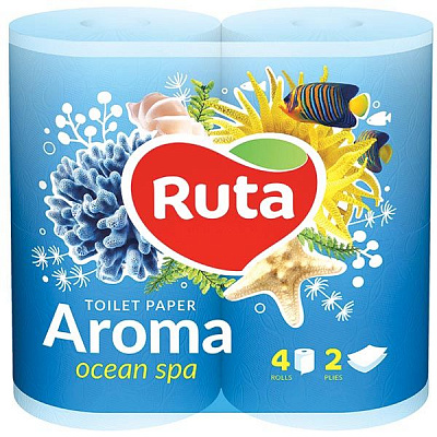 Папір туалетний Ruta Aroma блакитний 4 шт
