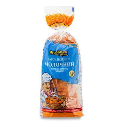 Батон Агробізнес Молочный резаный 450 г