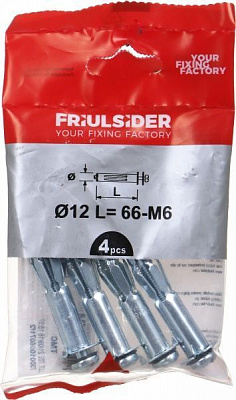 Анкер для гіпсокартону 6x74 мм 1 шт. Friulsider