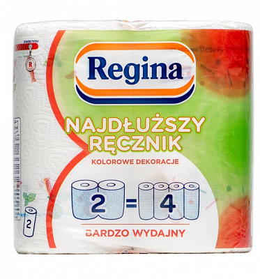 Паперові рушники Regina Super Clean з декором 20,7 м двошаровий 2 шт.