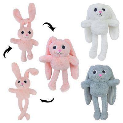 Мягкая игрушка Shantou Заяц-тянучка подвижные ушки 3 цвета 45 см 45 см в ассортименте С21702