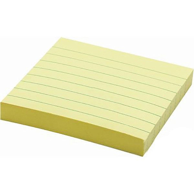 Стикер-закладка 75x75 мм 100 шт. желтый в линию Optima®