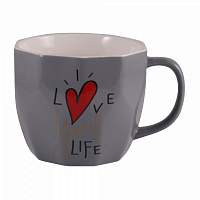 Чашка Love Your Life Gray 360 мл M0520-L254G Milika