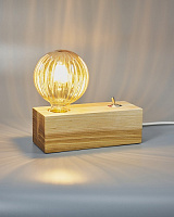 Настольная лампа декоративная Iterna Cube L 1xE27 дерево светлое LW053 