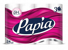 Туалетная бумага PAPIA трехслойная 24 шт.