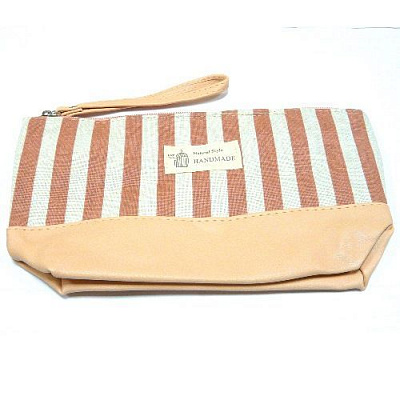 Косметичка Полоска Комбінована 1 шт. персиковий B5108-Dz2-peach