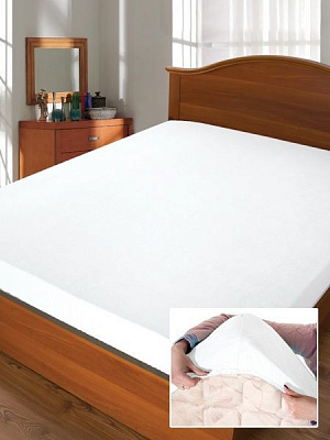 Простирадло на резинці Дизайн 11 (махрове) 200x140 см білий Ярослав