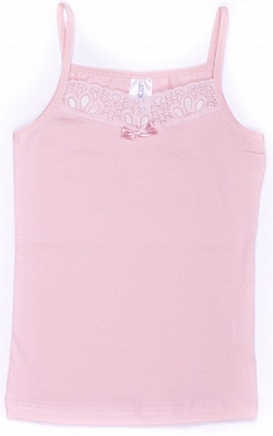 Майка детская для девочек Luna Kids с кружевом р.110-116 розовый VD 0157 /рожевий з мереживом/ 