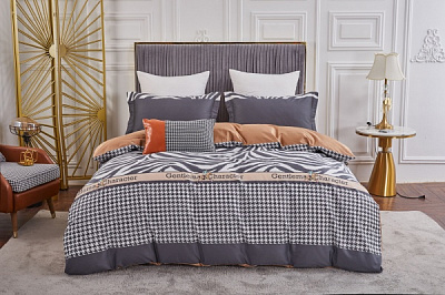 Комплект постельного белья Salerno 2 темно-серый с белым La Nuit 