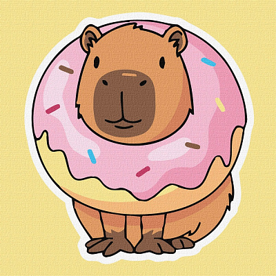 Картина по номерам Милая капибара ©art_selena_ua Ideyka
