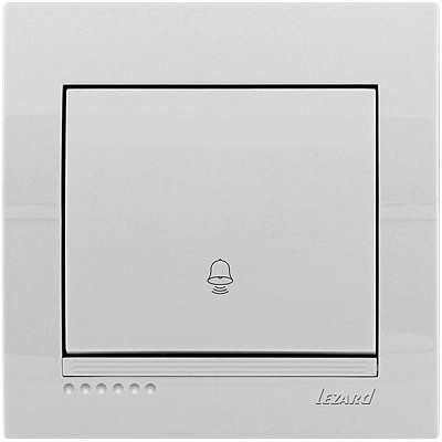 Кнопка звонка Lezard Deriy без подсветки 10 А 250В IP20 белый 702-0202-103