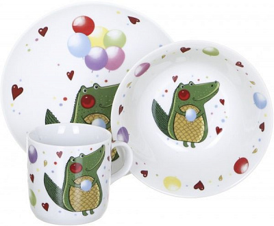 Набор детской посуды Crocodile 3 предмета