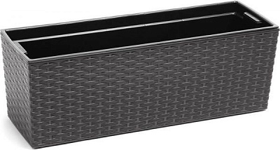 Горщик для квітів Lamela Бегонія ротанг прямокутний 37,7л графіт